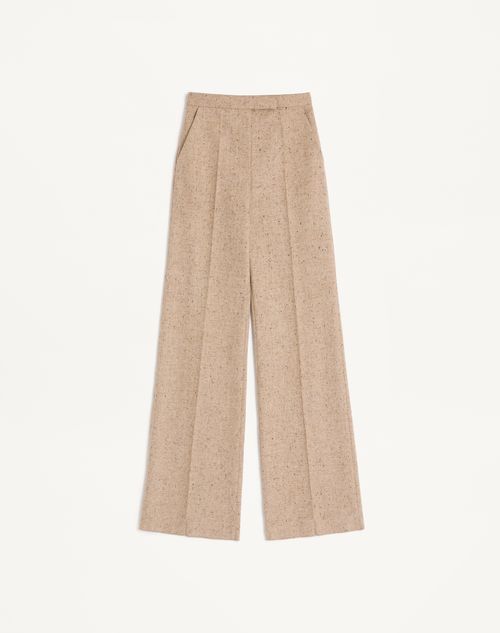 Valentino - Natté Buttoned Weave Trousers - Ivory/beige - Woman - Trousers And Shorts